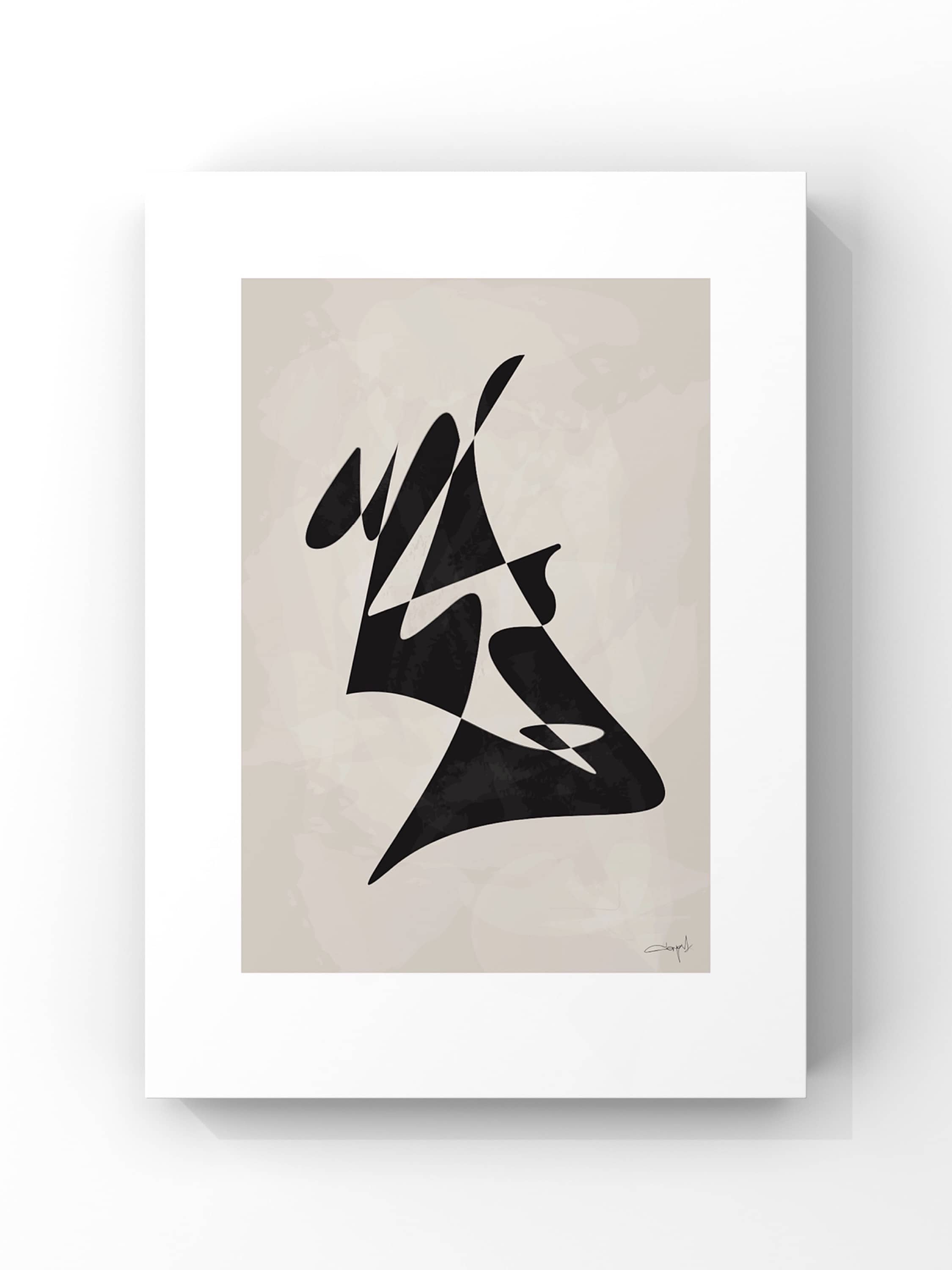 Abstract Art Seri No.4 – Modern Minimal Siyah Soyut Poster Tablo