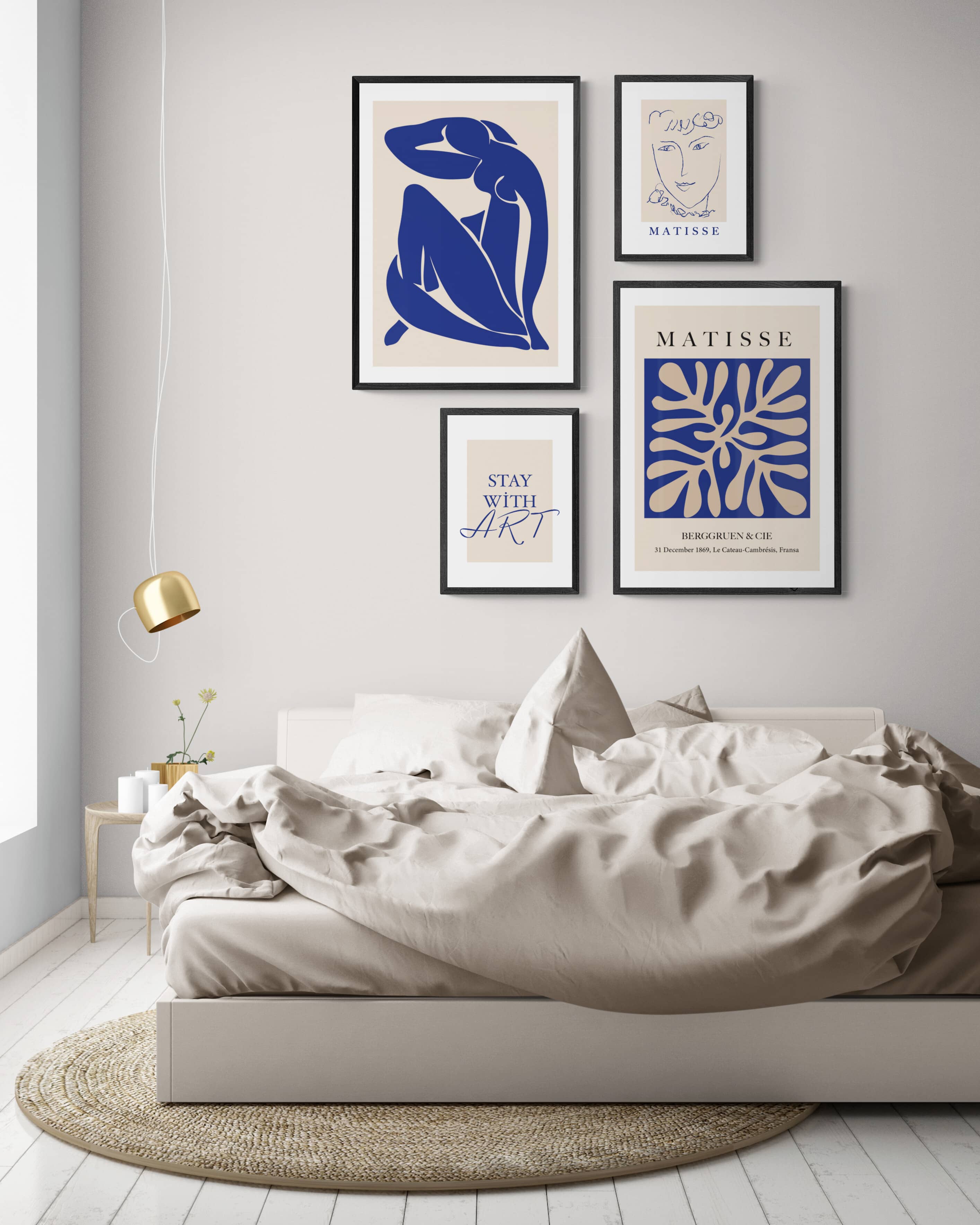 Mavi H. Matisse 4'lü Poster Tablo Seti
