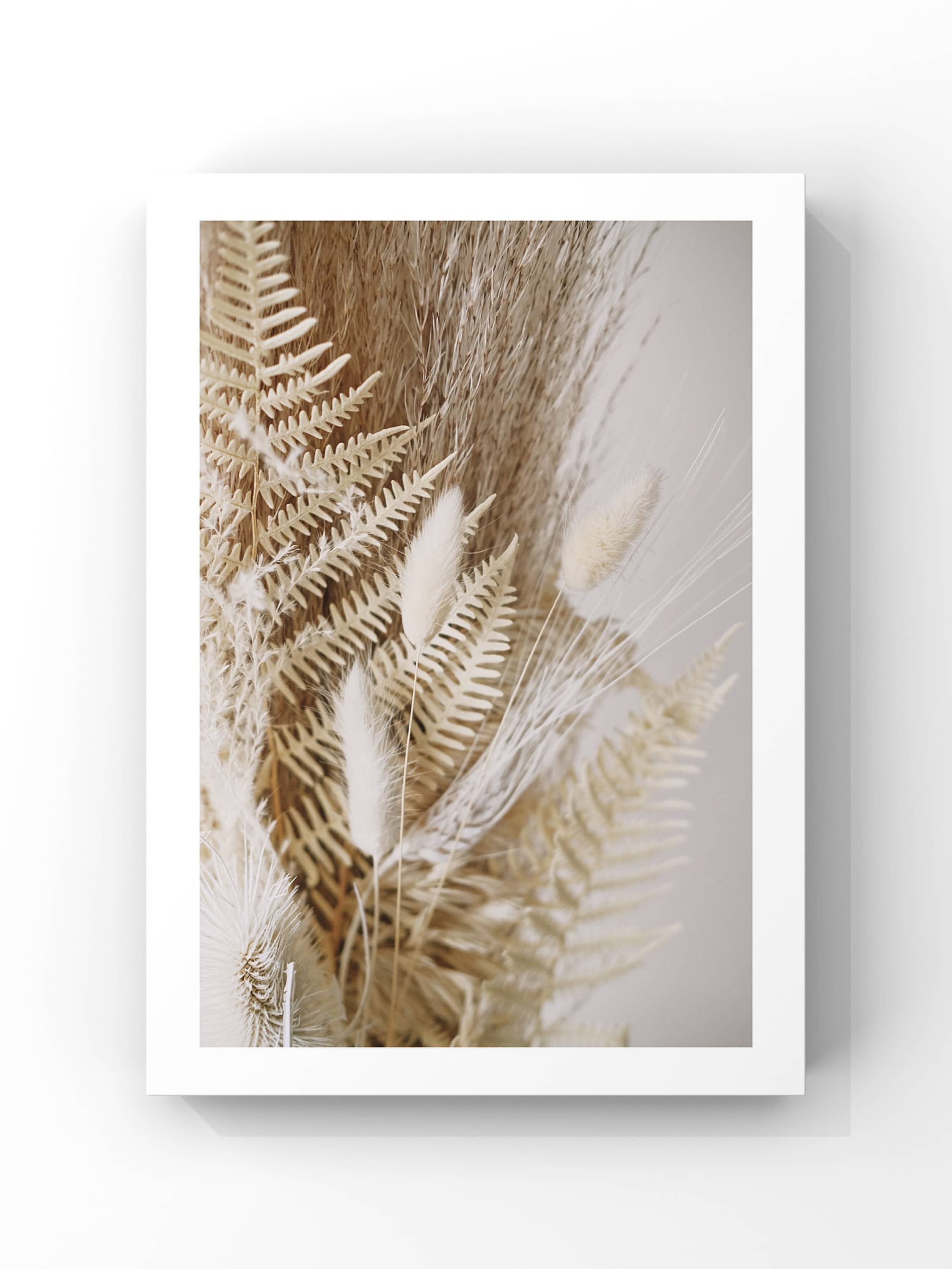 Beige Botanica – Doğal Kurutulmuş Bitki Poster Tablo