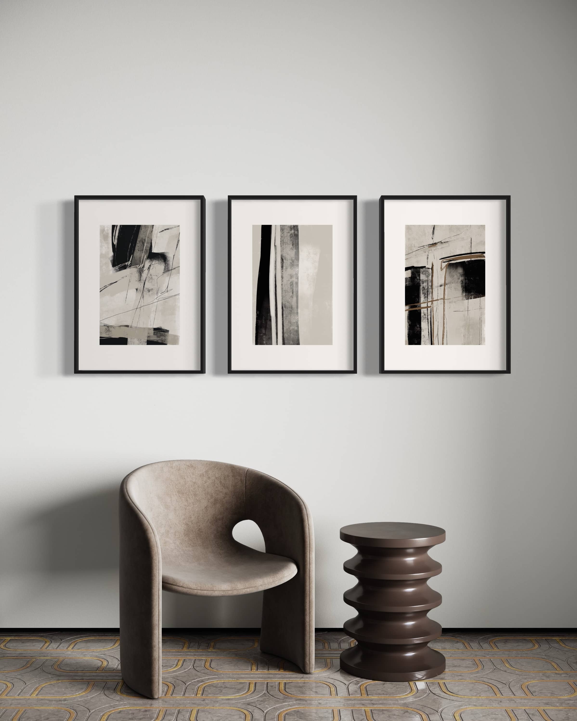 "Texture" No.2   3'lü Poster Tablo Seti
