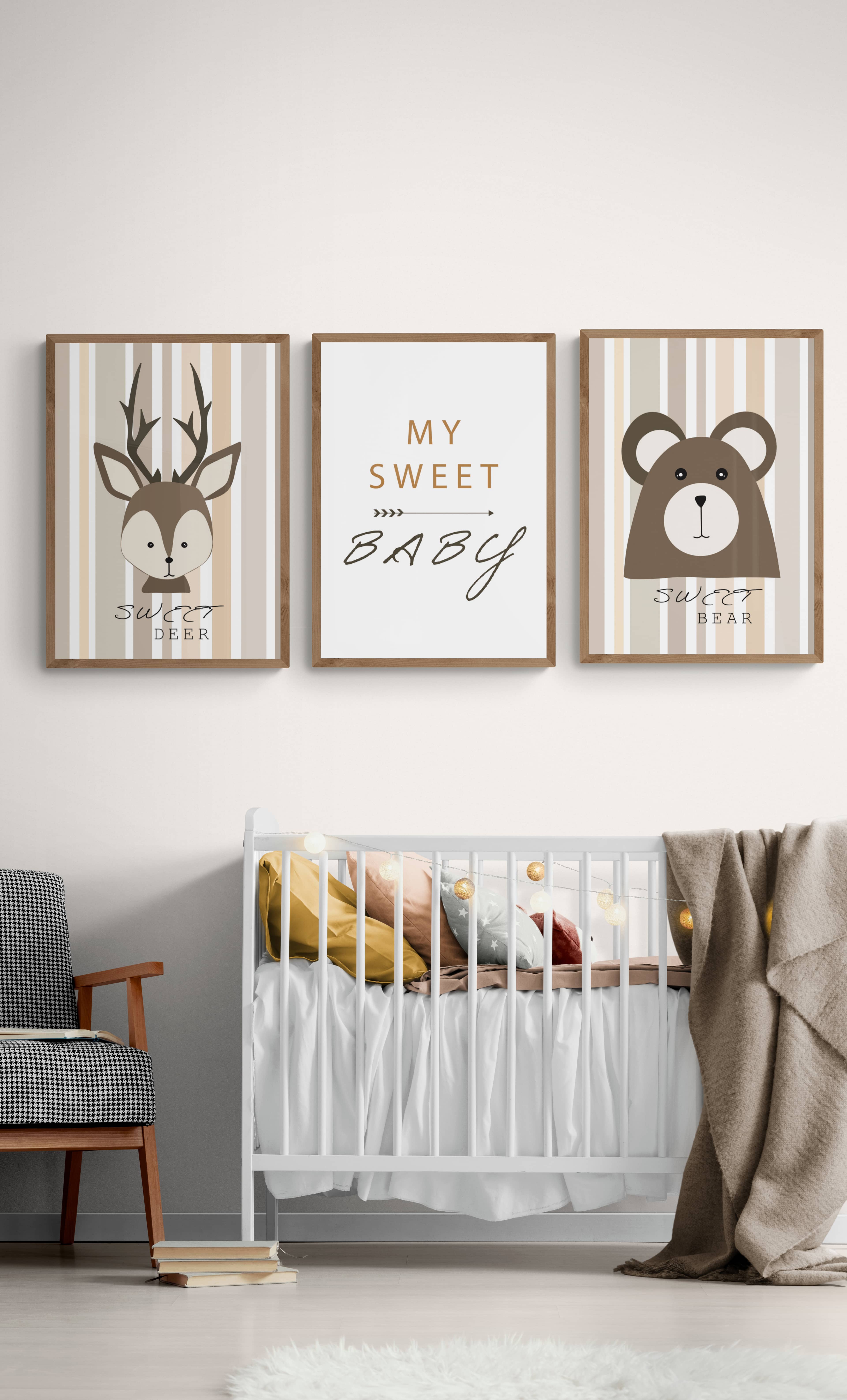Animals 3'lü Çocuk Odası Poster Tablo Seti