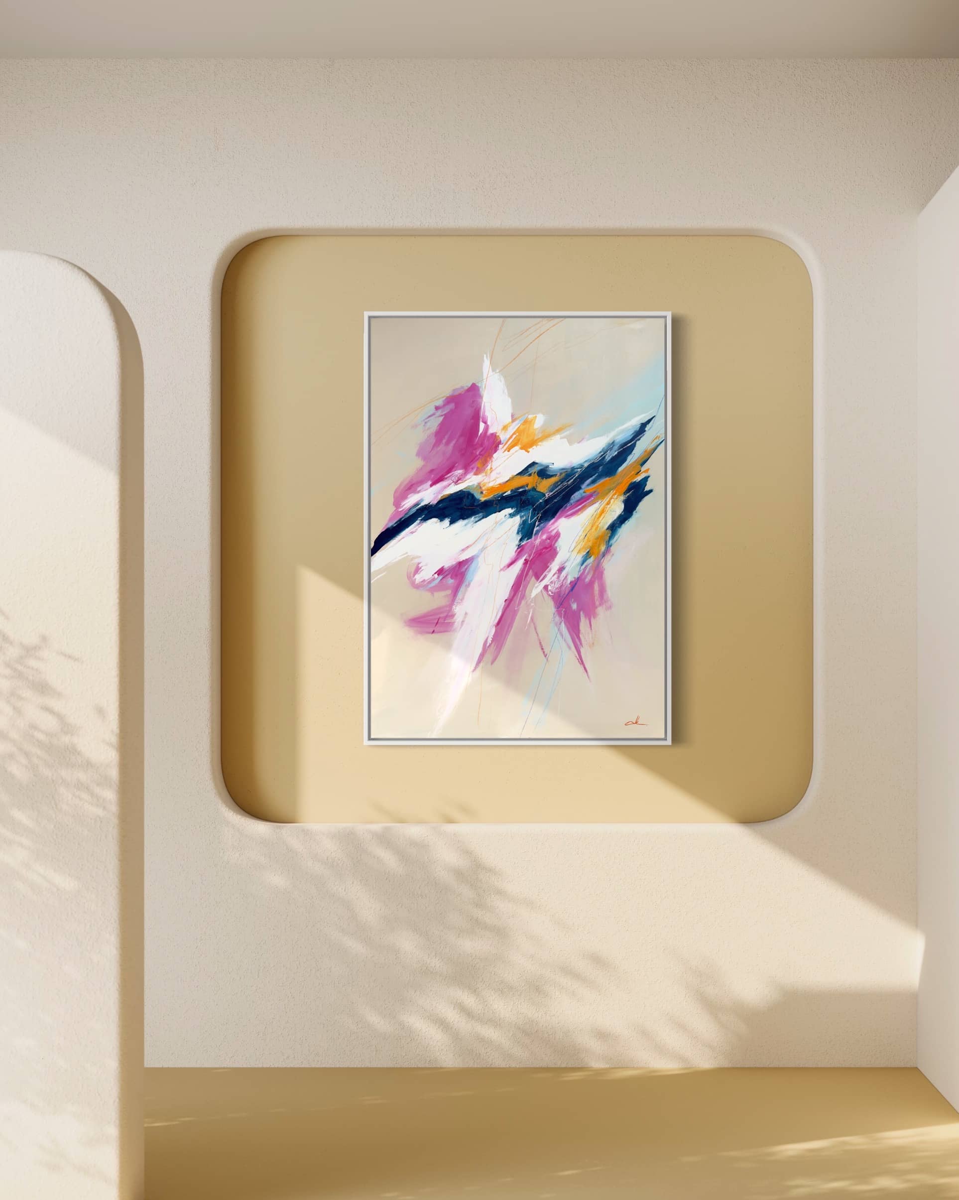 "Pink & Blue" No:1 Orijinal Akrilik Boya Tablo
