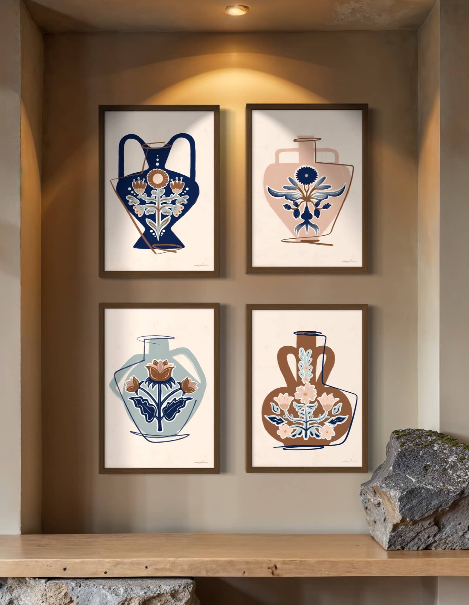 "Vase Soul" 4'lü Poster Tablo Seti