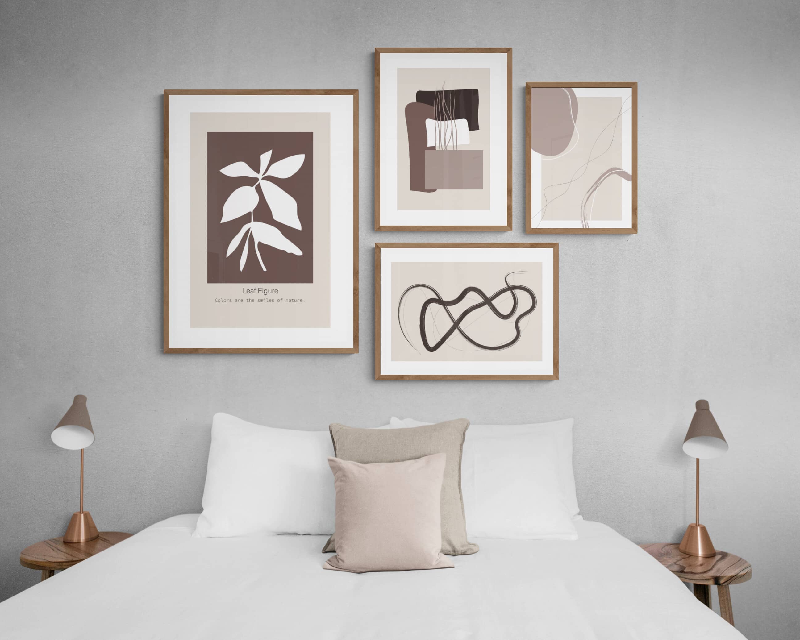 Pastel Renk Şıklığı 4'lü Poster Tablo Seti