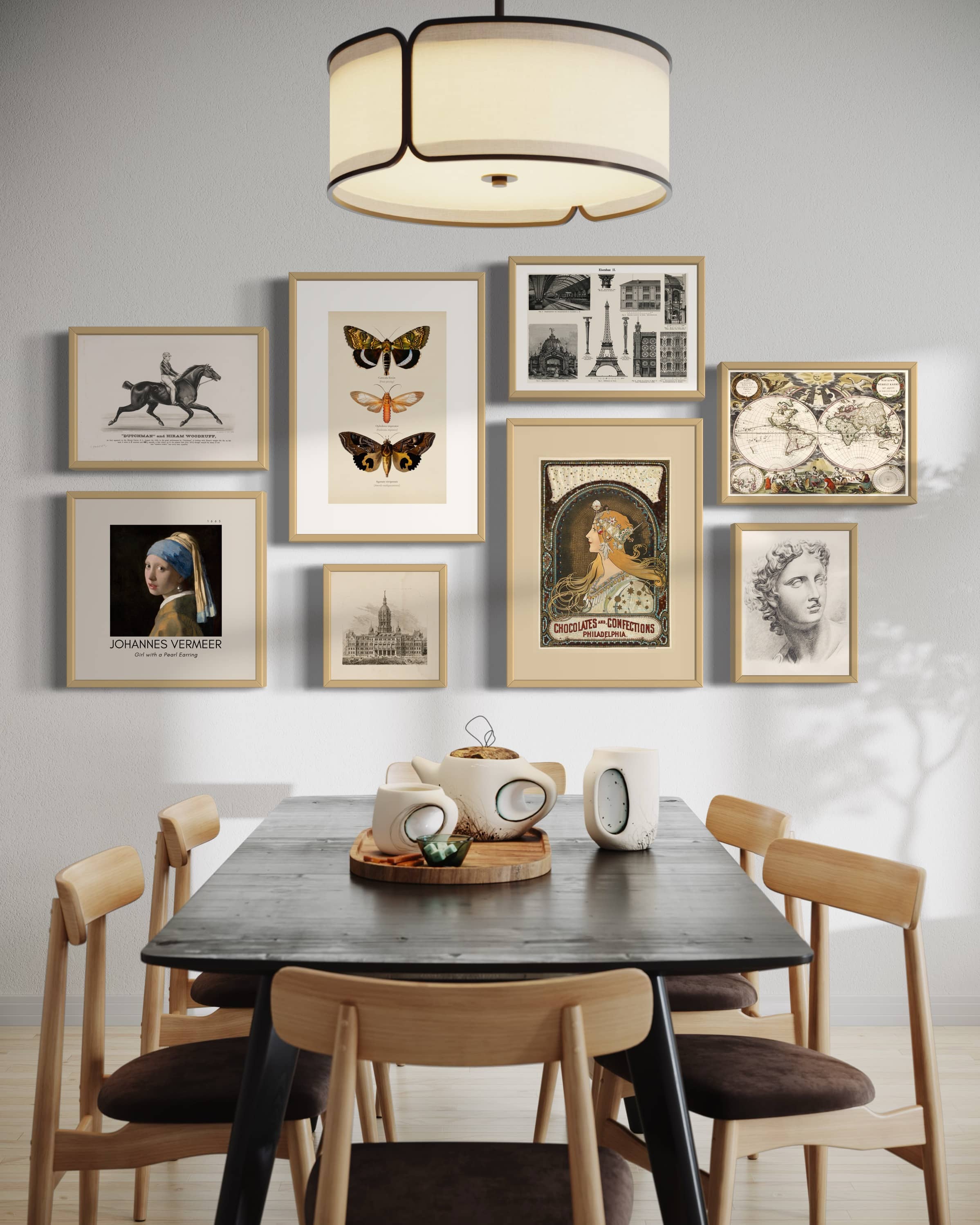 "Golden Wall" 8'li Poster Tablo Seti