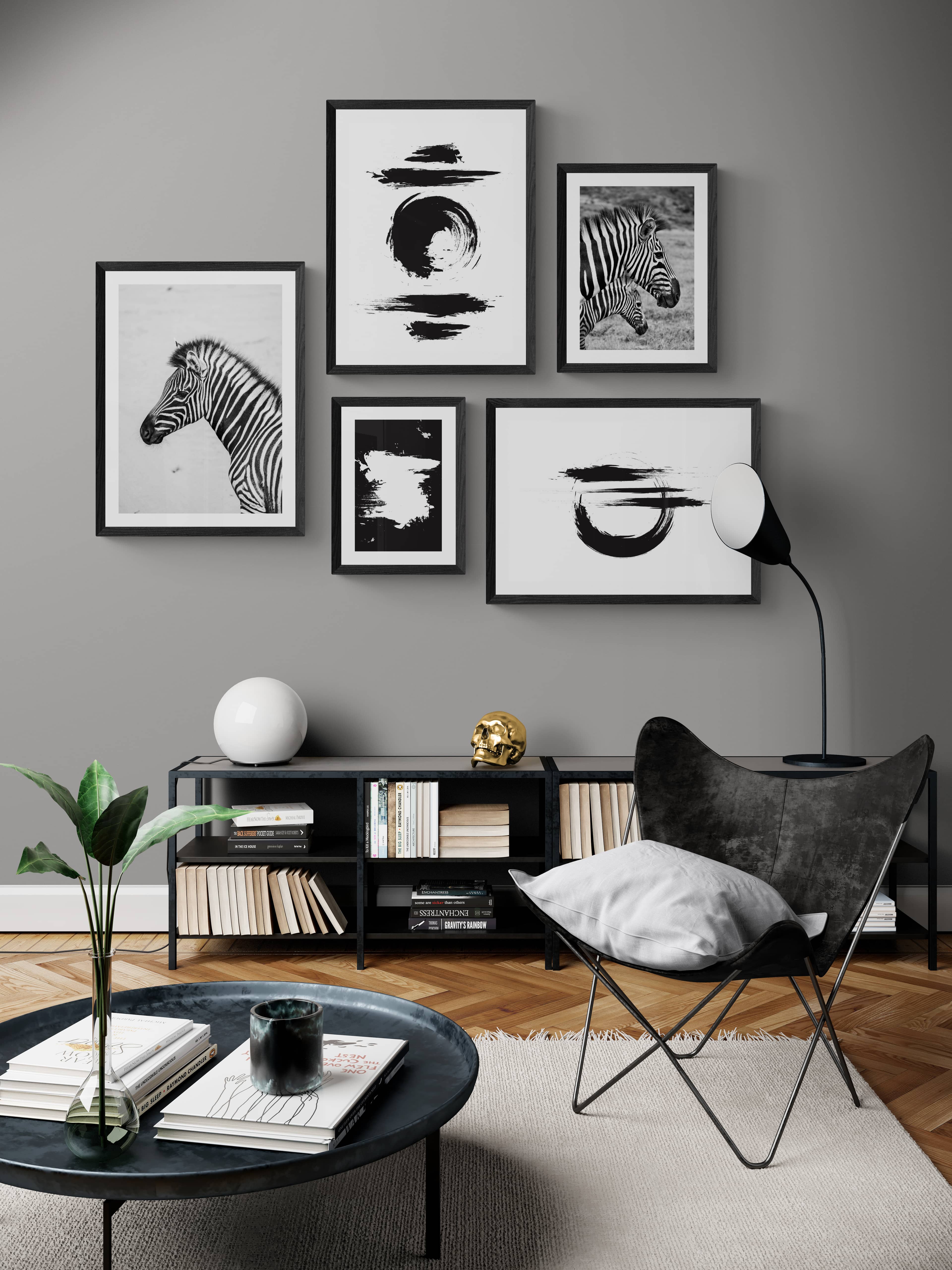 Monochrome Harmony – Modern Siyah Beyaz 5’li Poster Seti