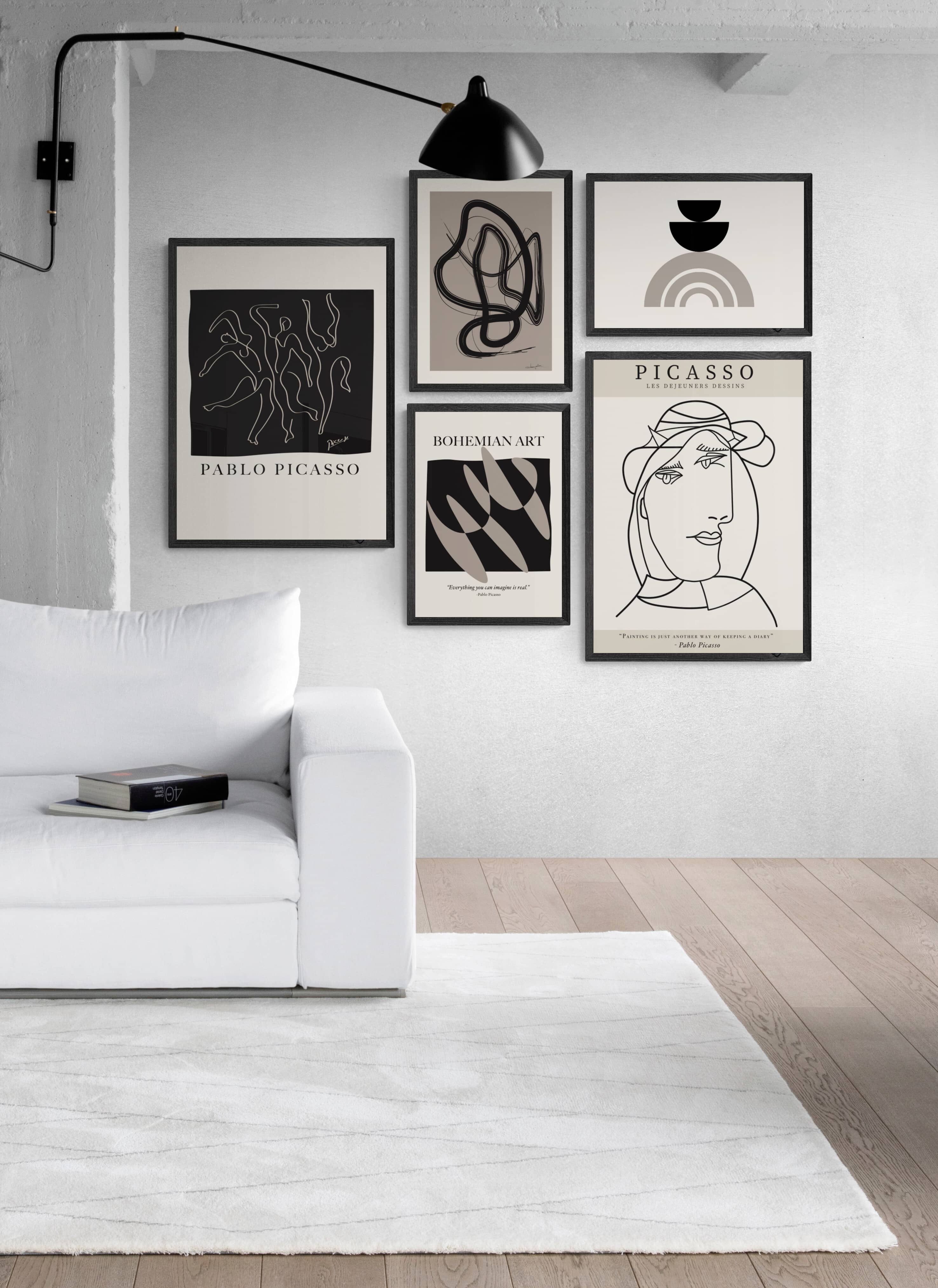 Pablo Picasso 5'li Poster Tablo Seti